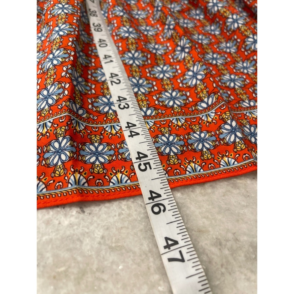 Max Studio Midi Dress Womens Small Orange Blue Floral Tiered Prairie Bohemian - Picture 10 of 12